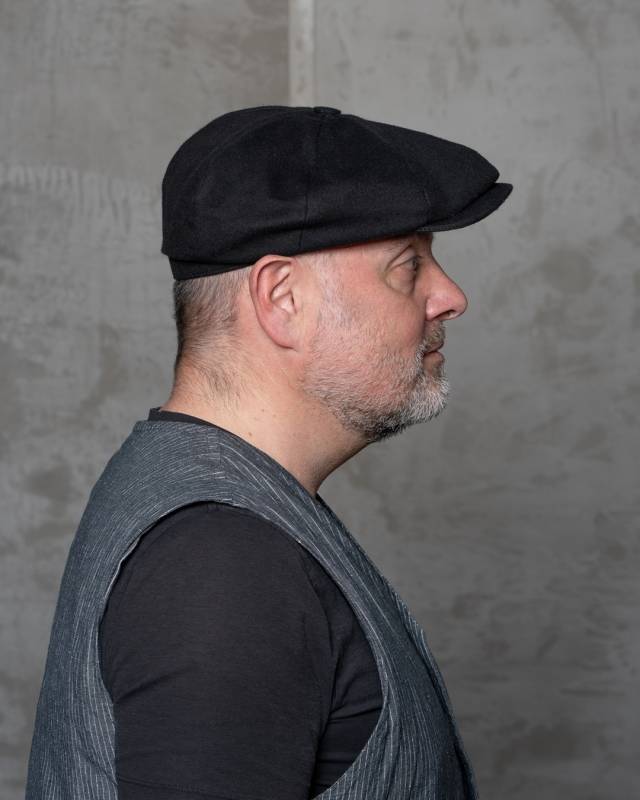 Pike Brothers 1928 Newsboy Cap Moleskin Sulphur Black