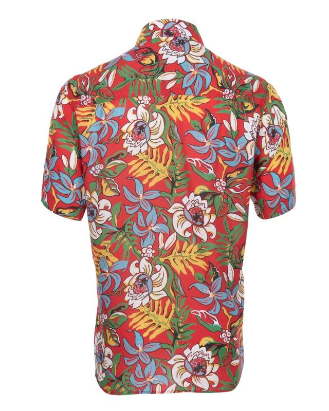 Pike Brothers 1937 Roamer Shirt Short Sleeve Naupaka Red