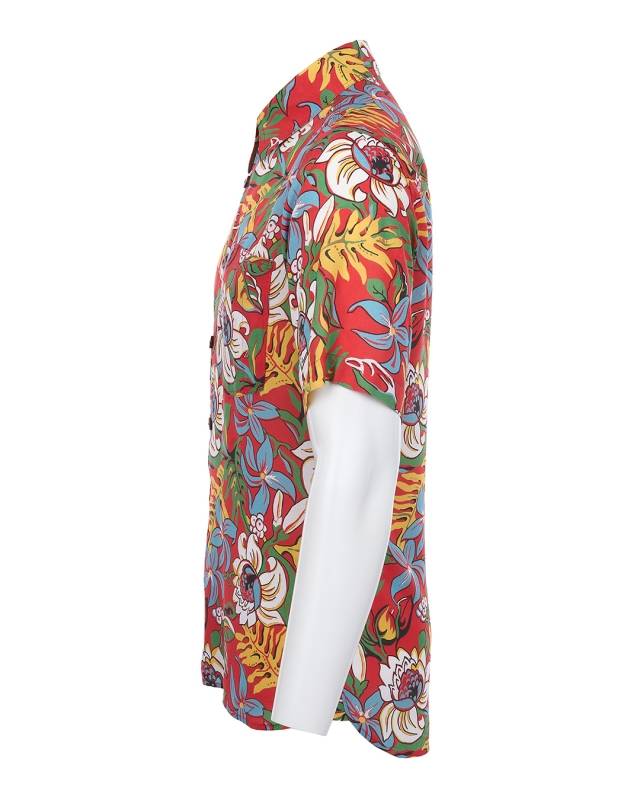 Pike Brothers 1937 Roamer Shirt Short Sleeve Naupaka Red