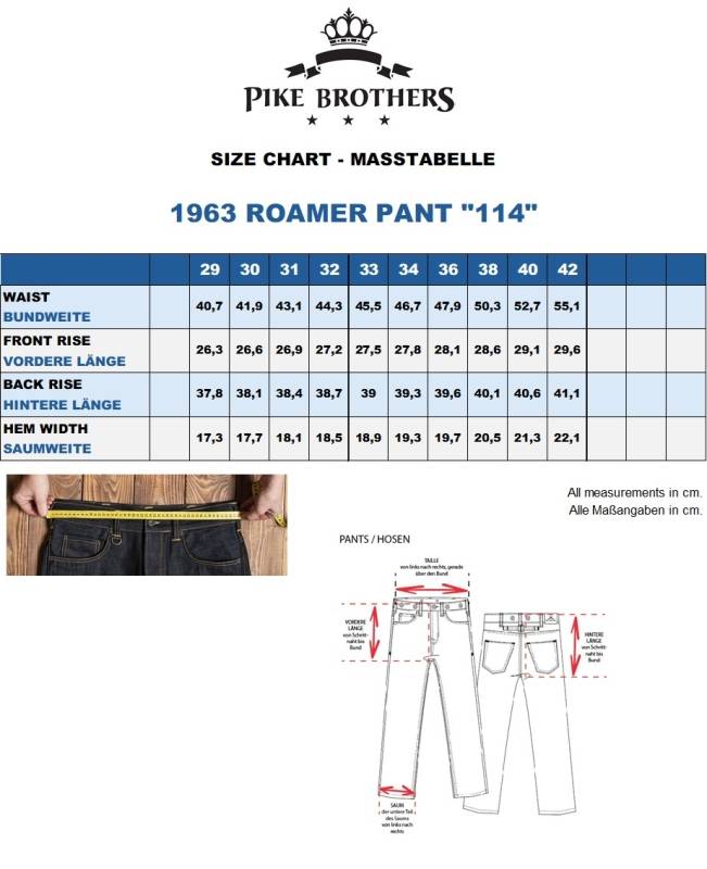 Pike Brothers 1963 Roamer Pant 15oz Indigo 114 Rinse
