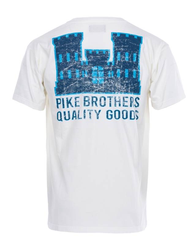 Pike Brothers 1969 Sports Tee Blue Castle Logo Print