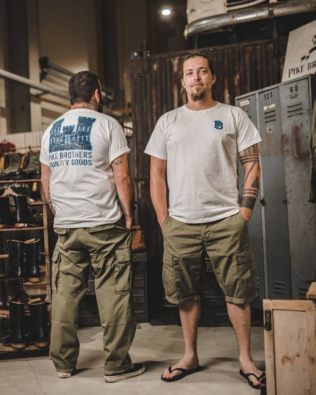 Pike Brothers 1969 Sports Tee Blue Castle Logo Print