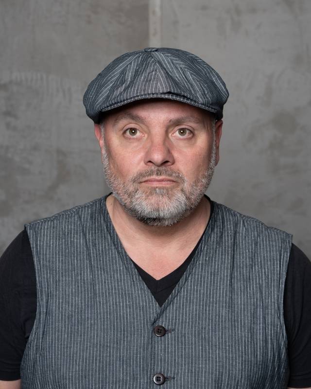 Pike Brothers 1928 Newsboy Cap Grey Striped Linen