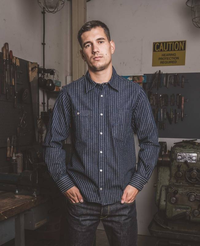 Pike Brothers 1937 Roamer Shirt blue wabash denim