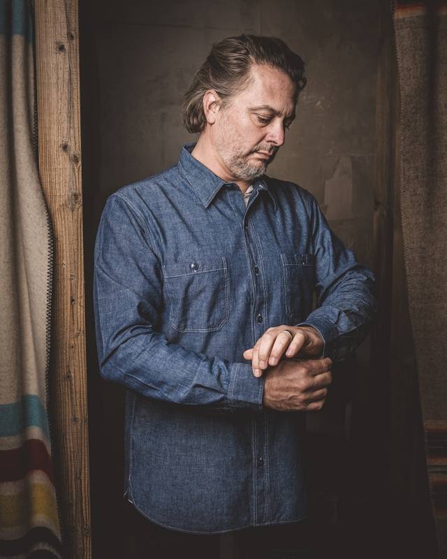 Pike Brothers 1940 USN Chambray Shirt Harbor Blue