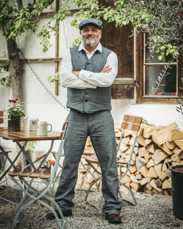 Pike Brothers 1942 Hunting Pant Grey Striped Linen