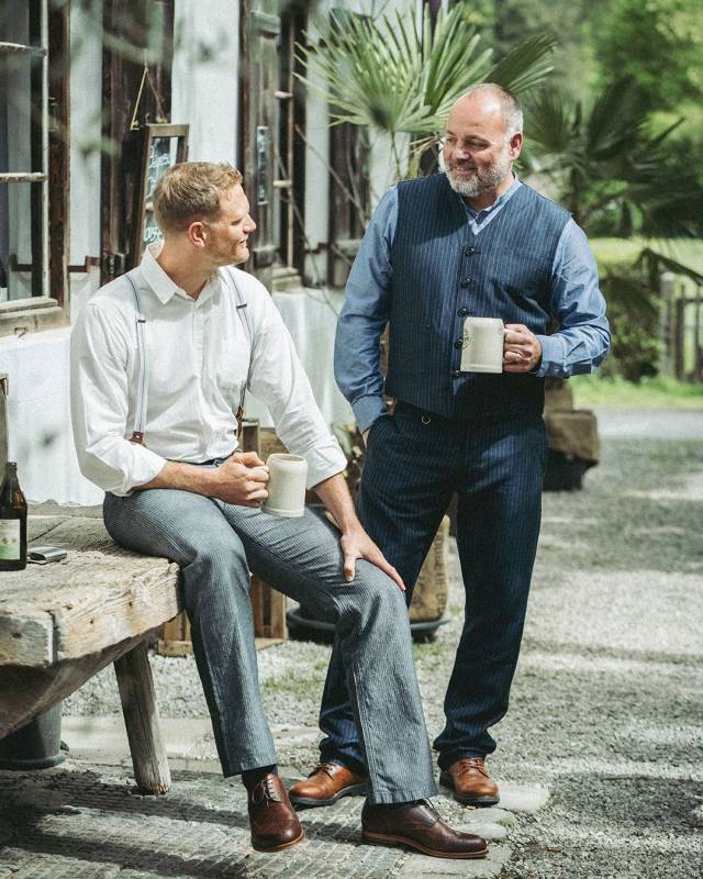 Pike Brothers 1942 Hunting Pant Grey Striped Linen