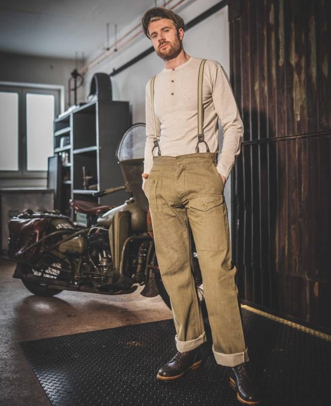 Pike Brothers 1952 Pattern Trousers Olive Selvage