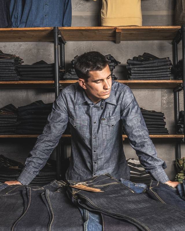 Pike Brothers 1952 Rider Shirt Huaba Blue