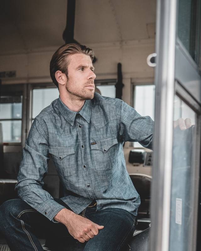 Pike Brothers 1952 Rider Shirt Huaba Blue