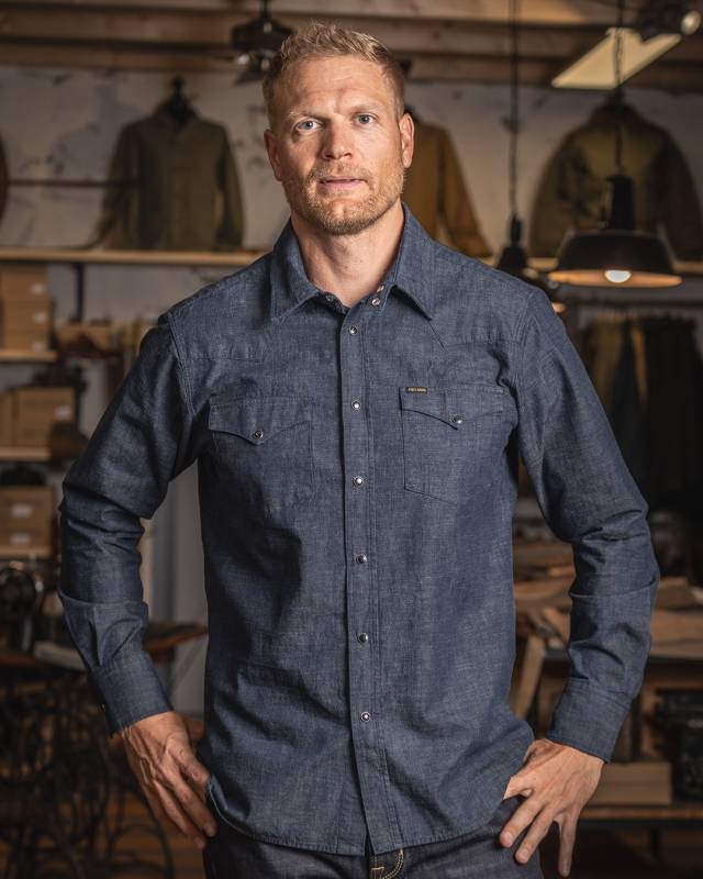 Pike Brothers 1952 Rider Shirt Japanese 9oz indigo
