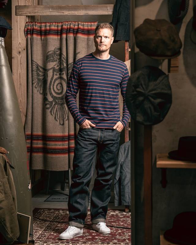 Pike Brothers 1964 Long Sleeve Torrence Blue