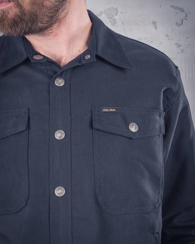 Pike Brothers 1967 CPO Shirt Waxed Blue