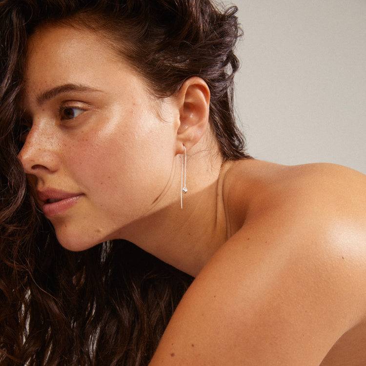 Pilgrim AFRODITTE Recycelte Herz-Kettchenohrringe, Versilbert