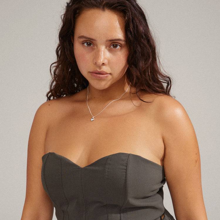 Pilgrim AFRODITTE Recycelte Kette Mit Herzanhänger, Versilbert