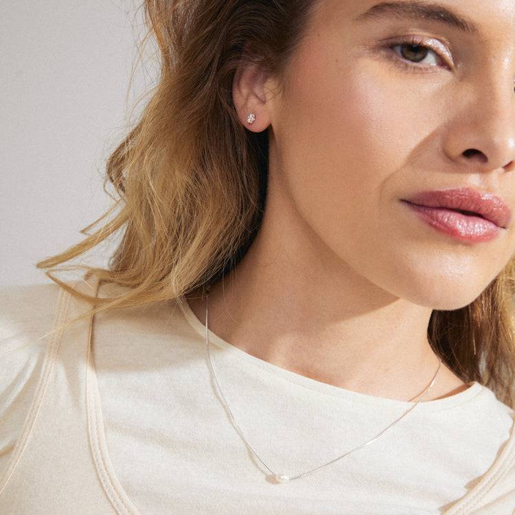 Pilgrim ALAYAH Geschenkset, Halskette & Ohrstecker, Versilbert