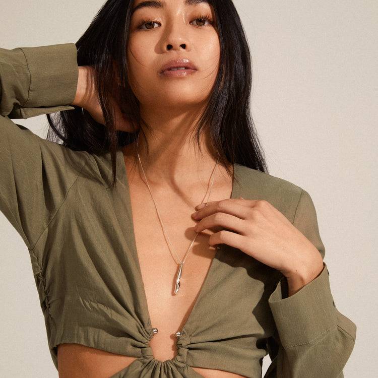 Pilgrim ALBERTE Halskette Mit Tropfenanhänger, Versilbert