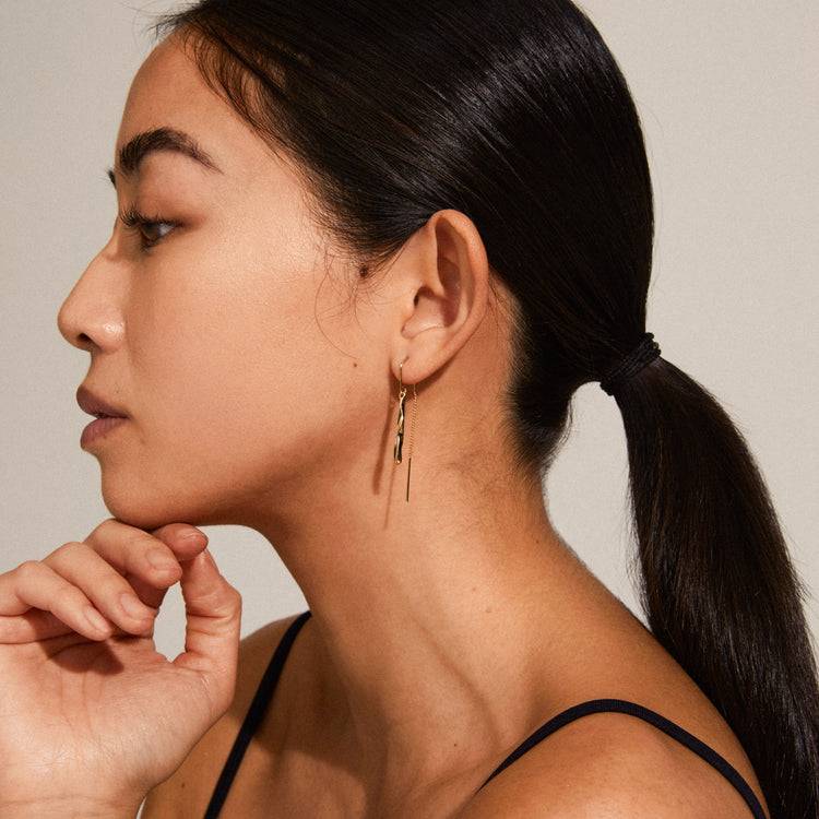 Pilgrim ALBERTE Kettenohrringe Mit Tropfenanhänger, Vergoldet