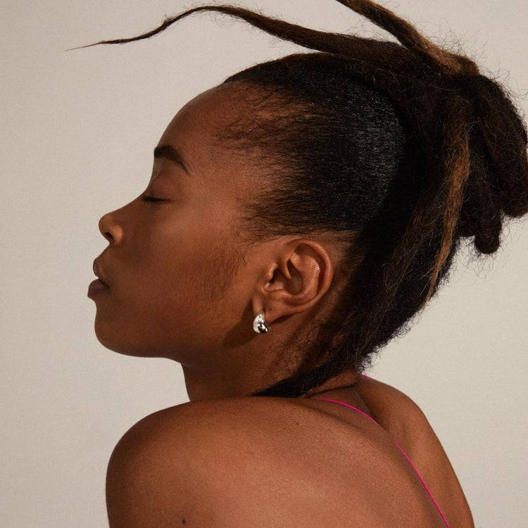 Pilgrim ALEXANE Recycelte Chunky Mini-Hoop-Ohrringe, Versilbert