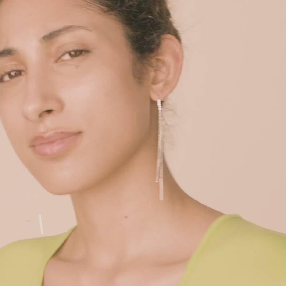 Pilgrim ANDREA Recycelte Ketten-Kristallohrringe, Versilbert