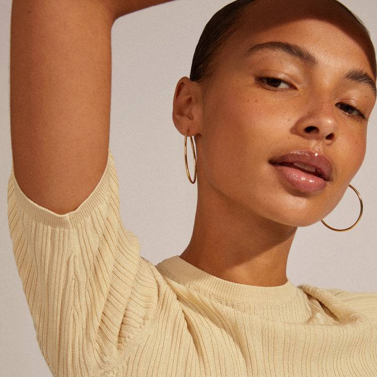 Pilgrim APRIL Recycelte Mittelgroße Creolen, Vergoldet