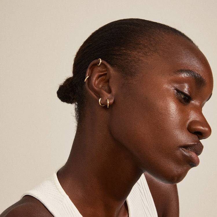 Pilgrim ARIELLA Recycelte Huggie-Creolen, 2-in-1-Set, Vergoldet