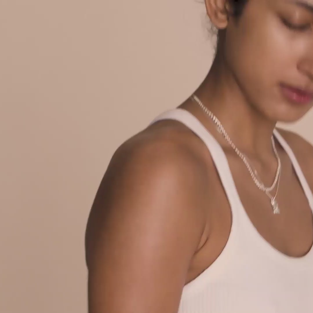 Pilgrim BATHILDA Recycelte 2-in-1 Halskette, Versilbert