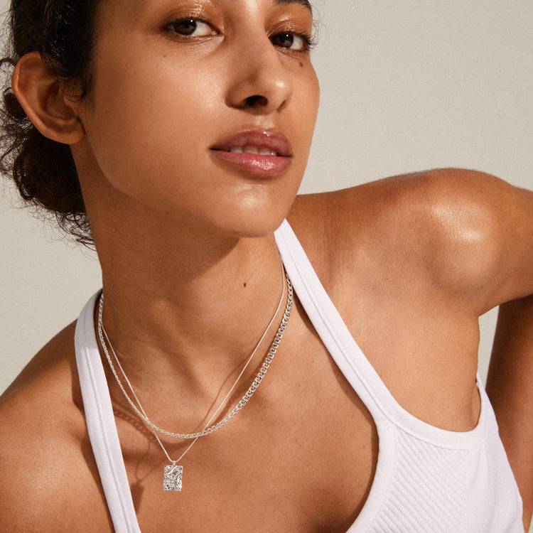 Pilgrim BATHILDA Recycelte 2-in-1 Halskette, Versilbert