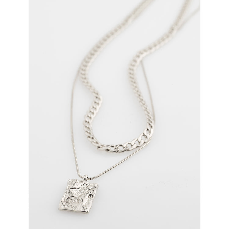 Pilgrim BATHILDA Recycelte 2-in-1 Halskette, Versilbert