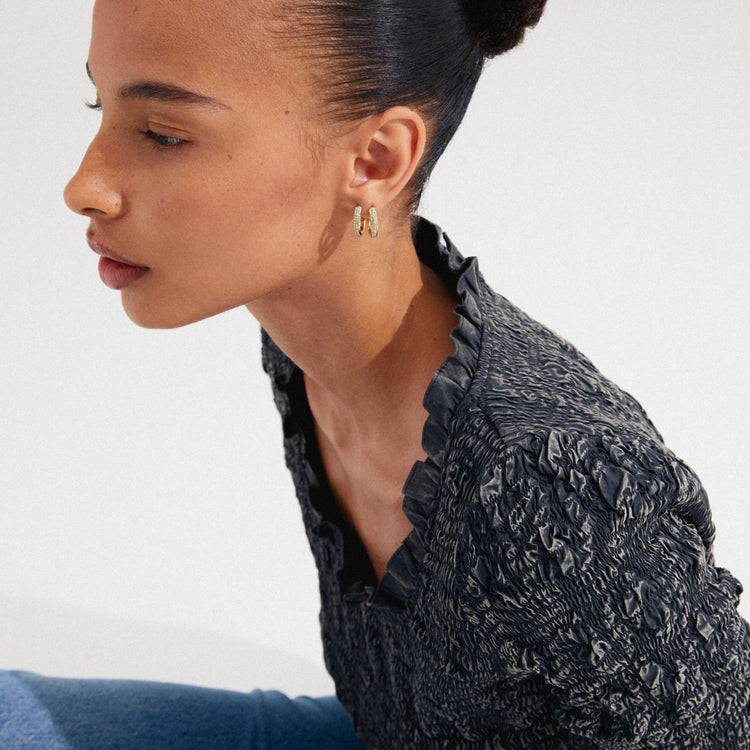 Pilgrim BLOOM Recycelte Kristall-Hoop-Ohrringe Vergoldet