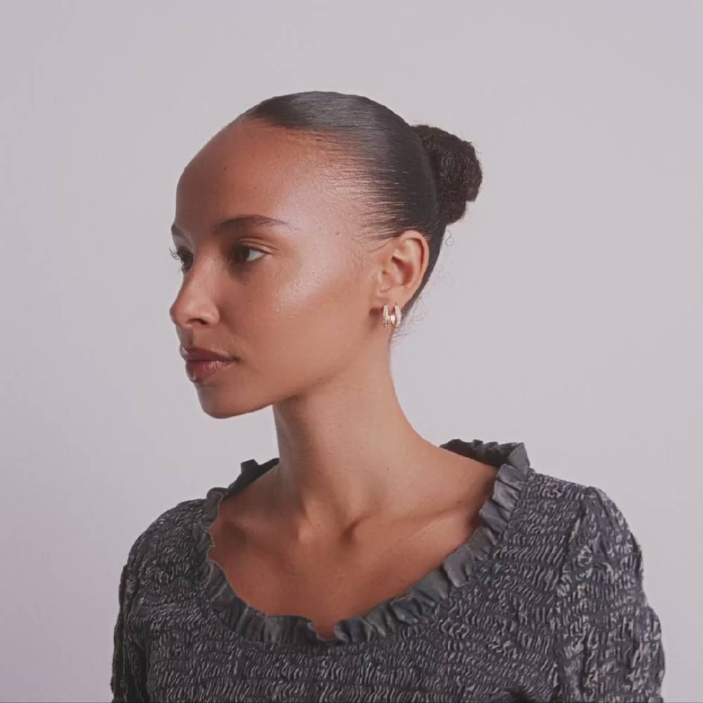 Pilgrim BLOOM Recycelte Kristall-Hoop-Ohrringe Vergoldet