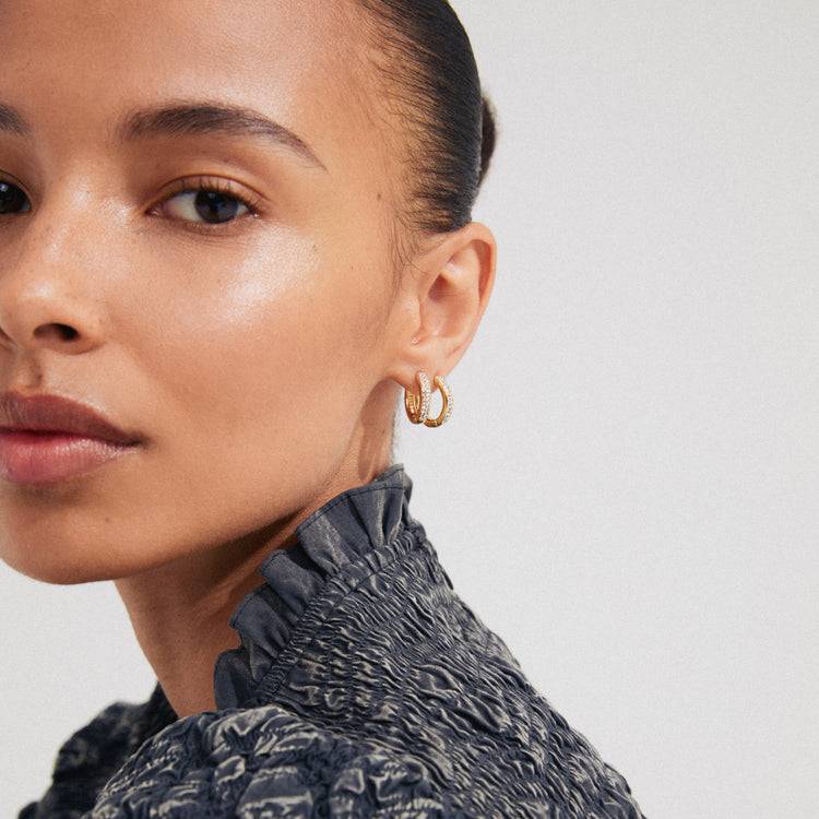 Pilgrim BLOOM Recycelte Kristall-Hoop-Ohrringe Vergoldet