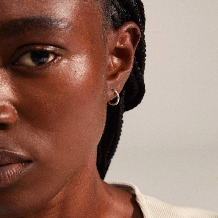 Pilgrim BLOSSOM Recycelte Creolen Und Earcuff 2-in-1-Set, Versilbert