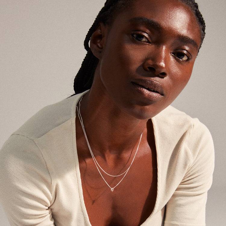 Pilgrim BLOSSOM Recycelte Halskette Mit Kristall-Anhänger Versilbert