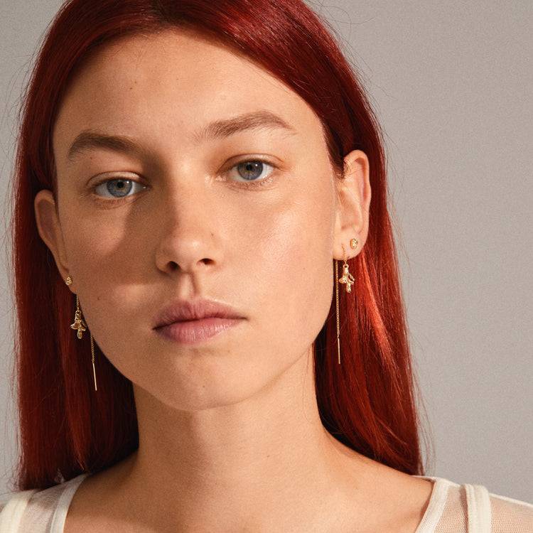 Pilgrim BLOSSOM Recycelte Ketten-Ohrringe, 2-in-1-Set, Vergoldet