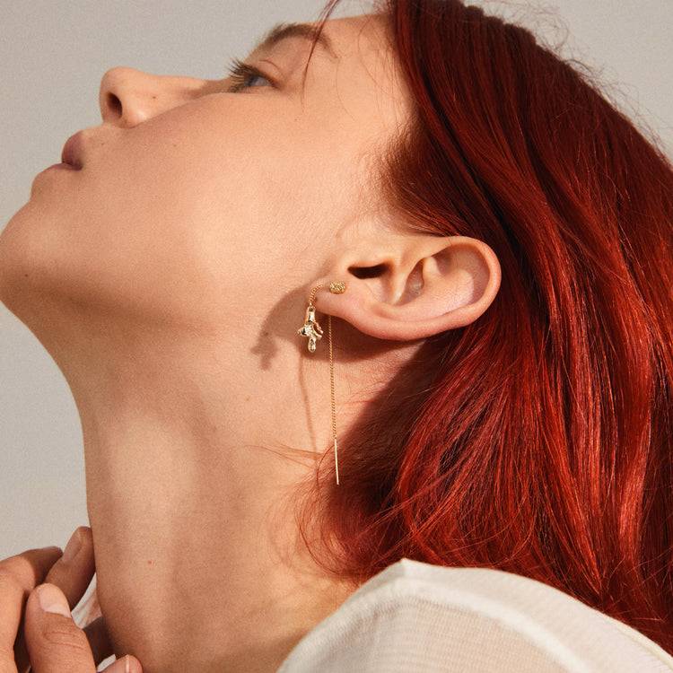 Pilgrim BLOSSOM Recycelte Ketten-Ohrringe, 2-in-1-Set, Vergoldet