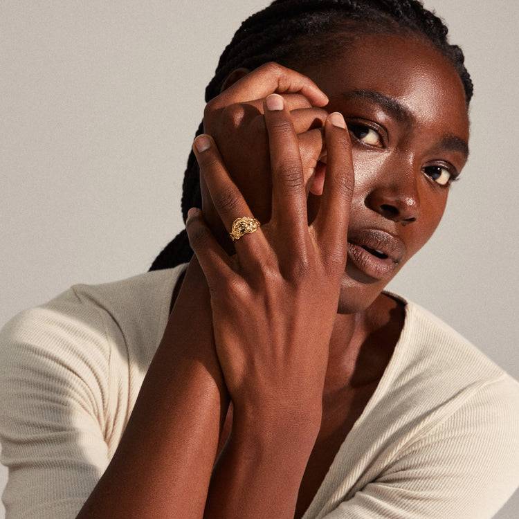 Pilgrim BLOSSOM Recycelter, Organisch Geformter Ring, Vergoldet