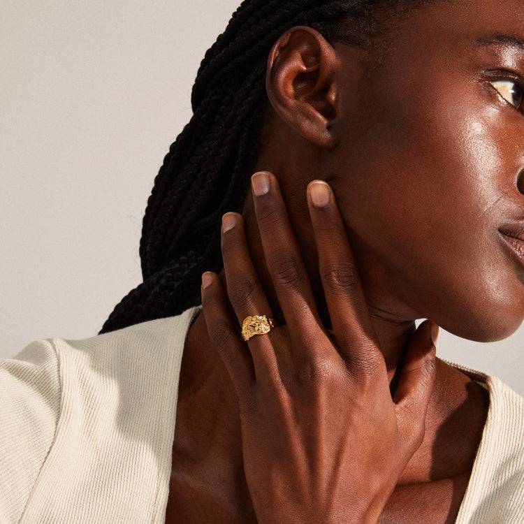 Pilgrim BLOSSOM Recycelter, Organisch Geformter Ring, Vergoldet