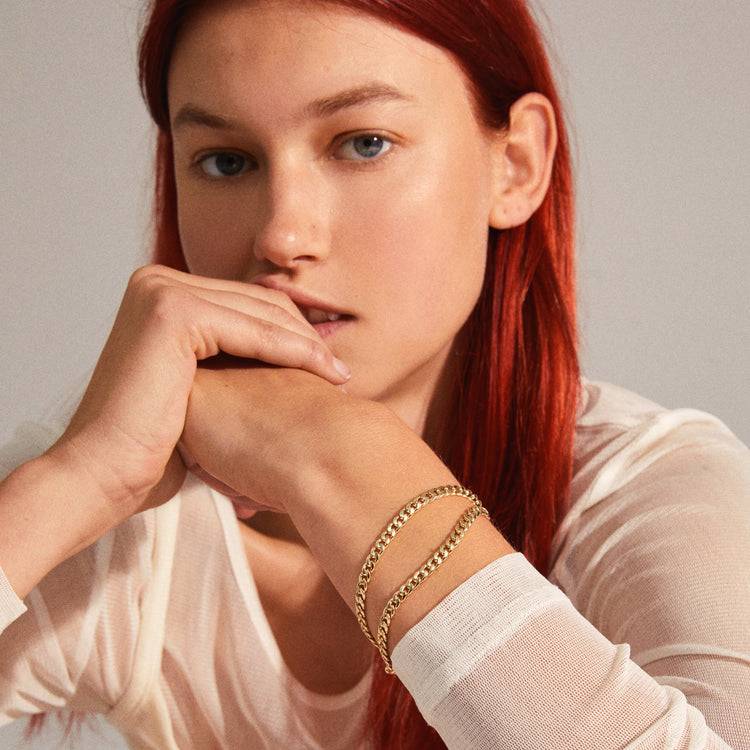 Pilgrim BLOSSOM Recyceltes Panzerketten-Armband, 2-in-1, Vergoldet