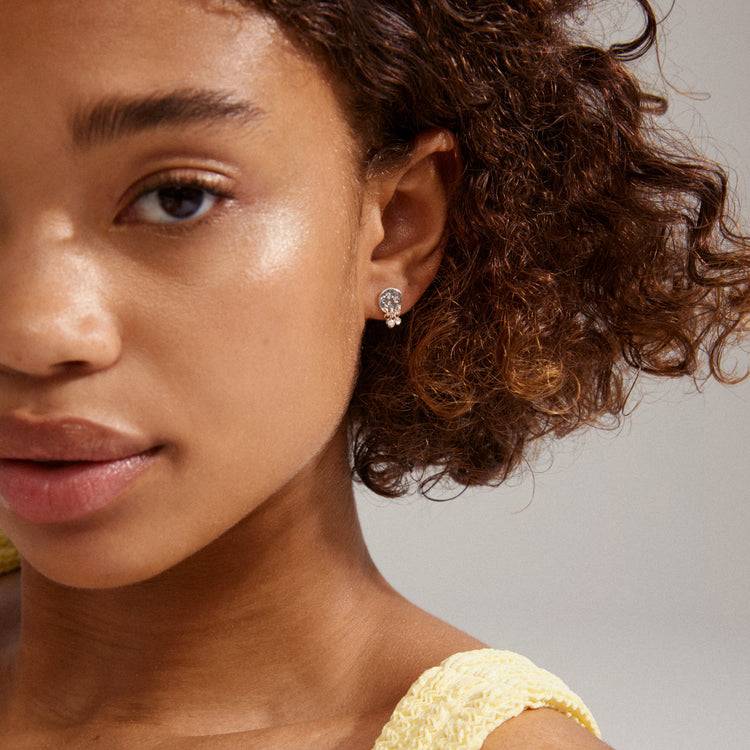 Pilgrim BREATHE Recycelte Kristall-Ohrringe, Versilbert