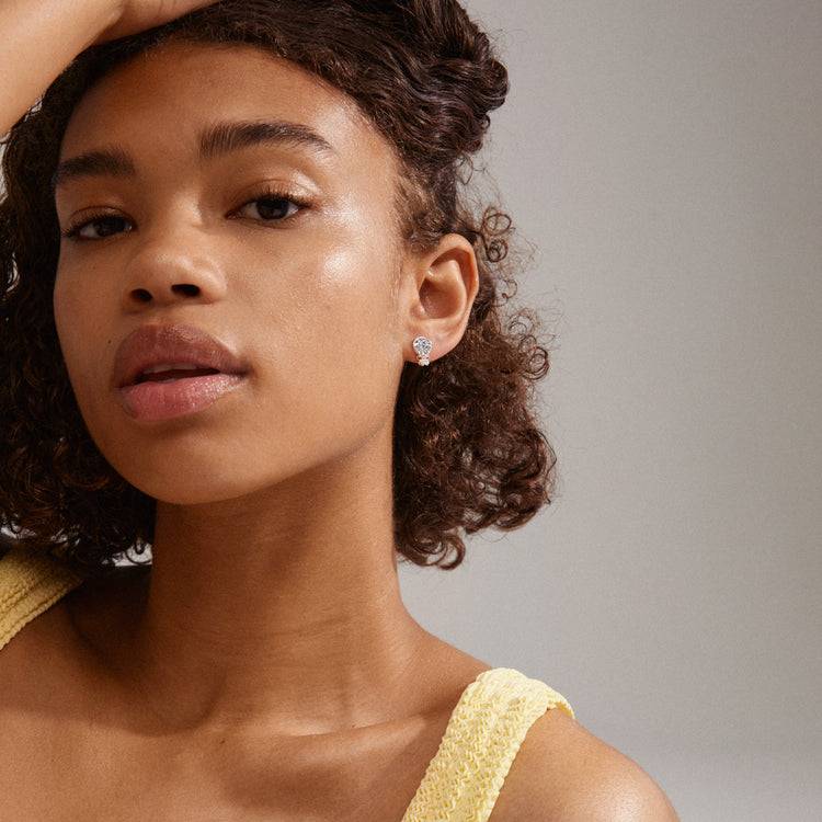 Pilgrim BREATHE Recycelte Kristall-Ohrringe, Versilbert