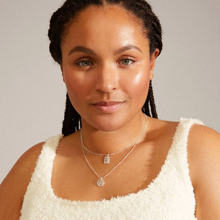 Pilgrim BRENDA Recycelte Halskette 2-in-1-Set Versilbert