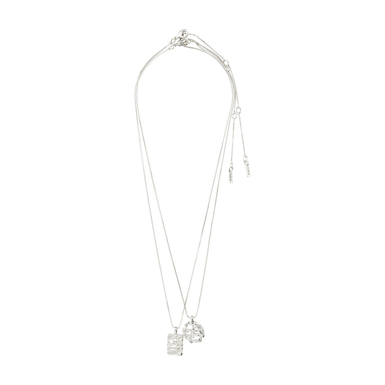 Pilgrim BRENDA Recycelte Halskette 2-in-1-Set Versilbert