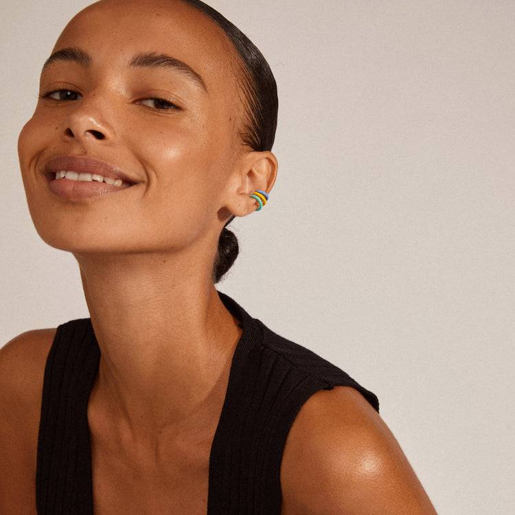 Pilgrim BROOKLYN Recycelte Ohrclips, Mehrfarbig, 3-in-1-Set