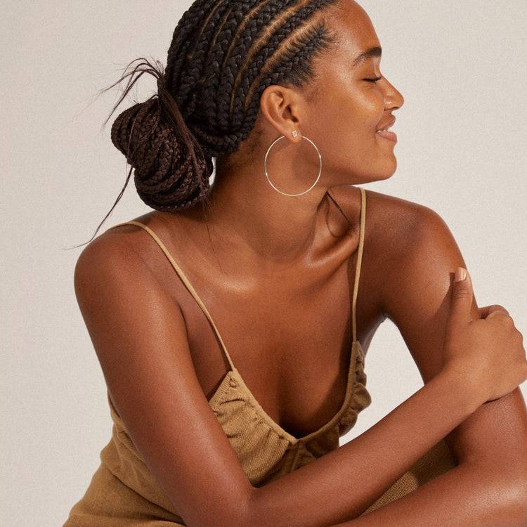 Pilgrim CARE Recycelte Creolen & Ohrstecker, 2-in-1 Set, Versilbert