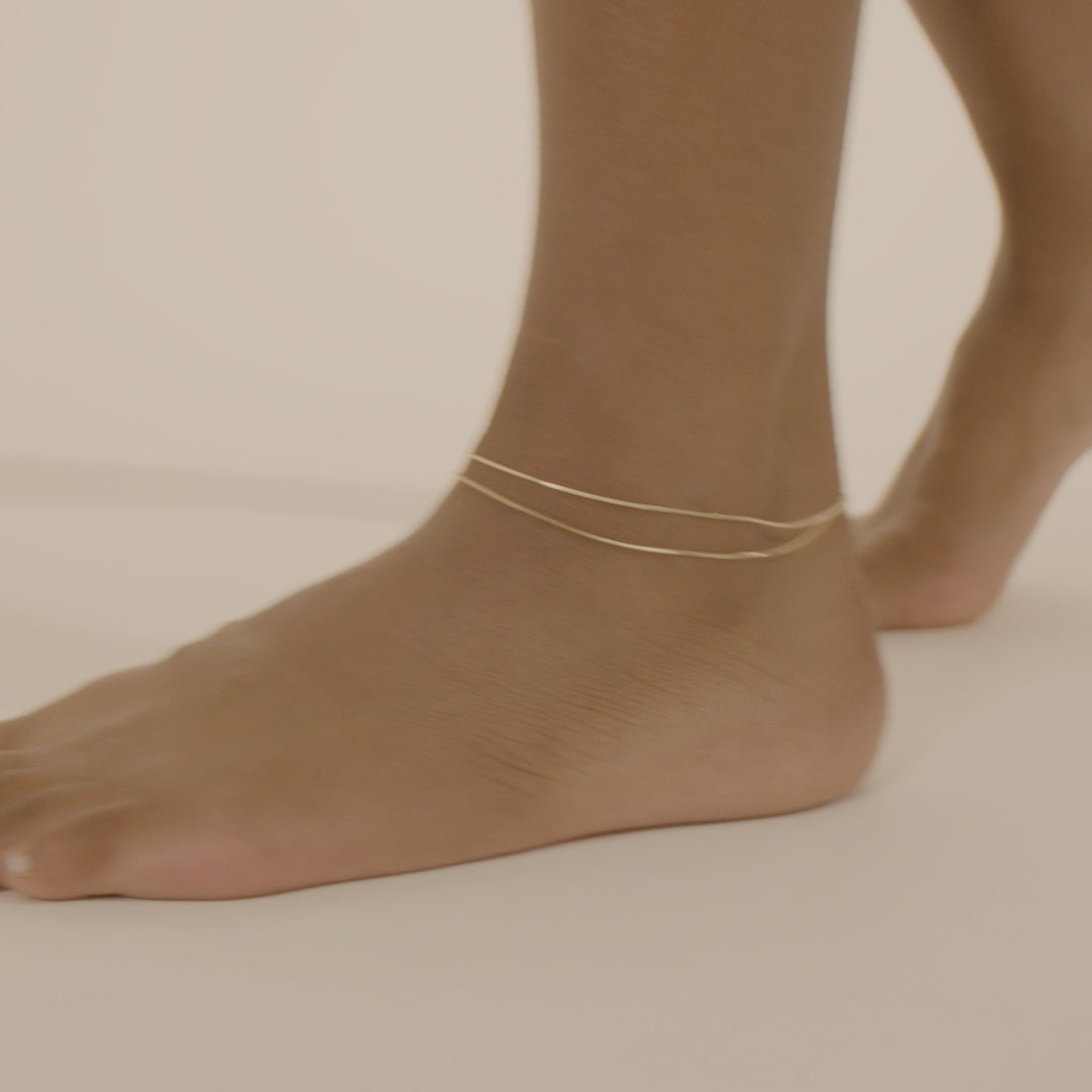 Pilgrim CARE Recyceltes Fußkettchen, 2-in-1, Vergoldet