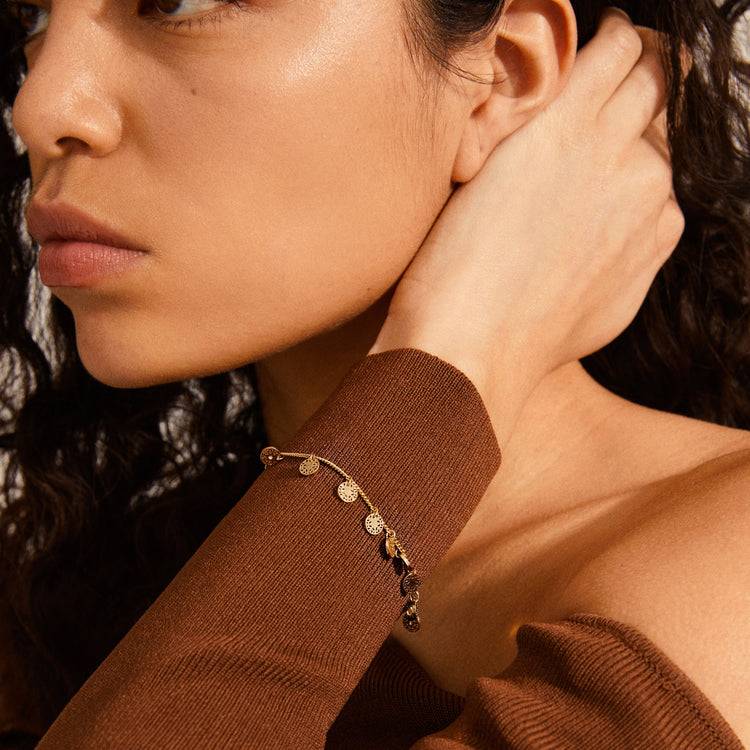 Pilgrim CAROL Armband M. Filigranen Coins Mit Roségold Plattiert