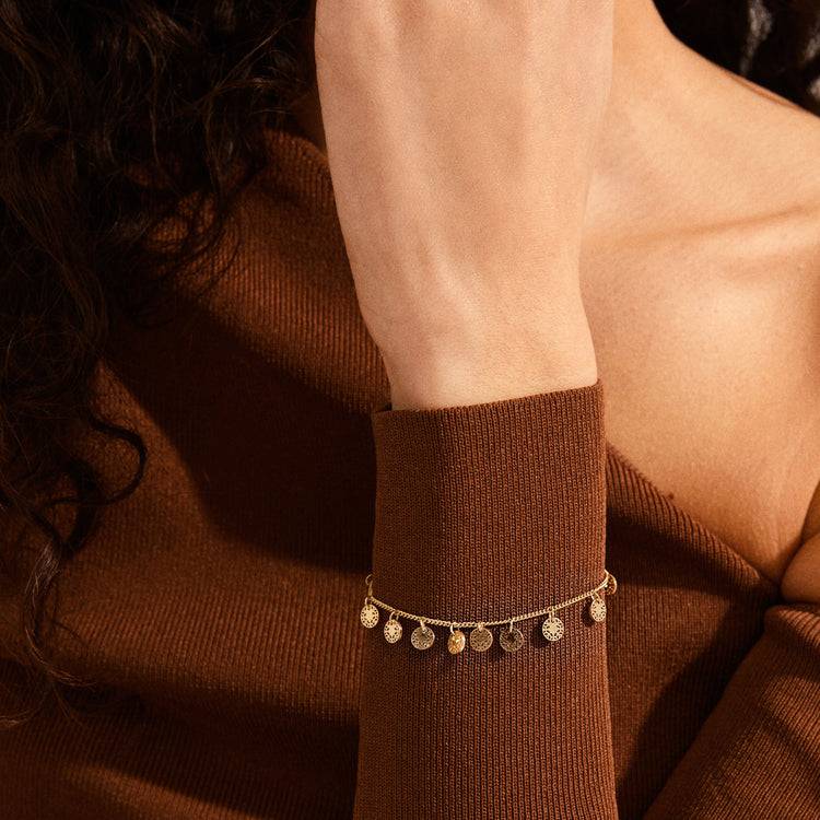 Pilgrim CAROL Armband M. Filigranen Coins Mit Roségold Plattiert