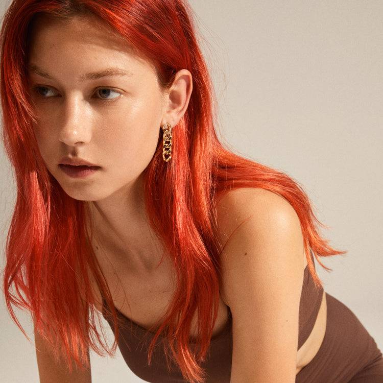 Pilgrim CECILIA Panzerketten-Kristall-Ohrringe, Vergoldet