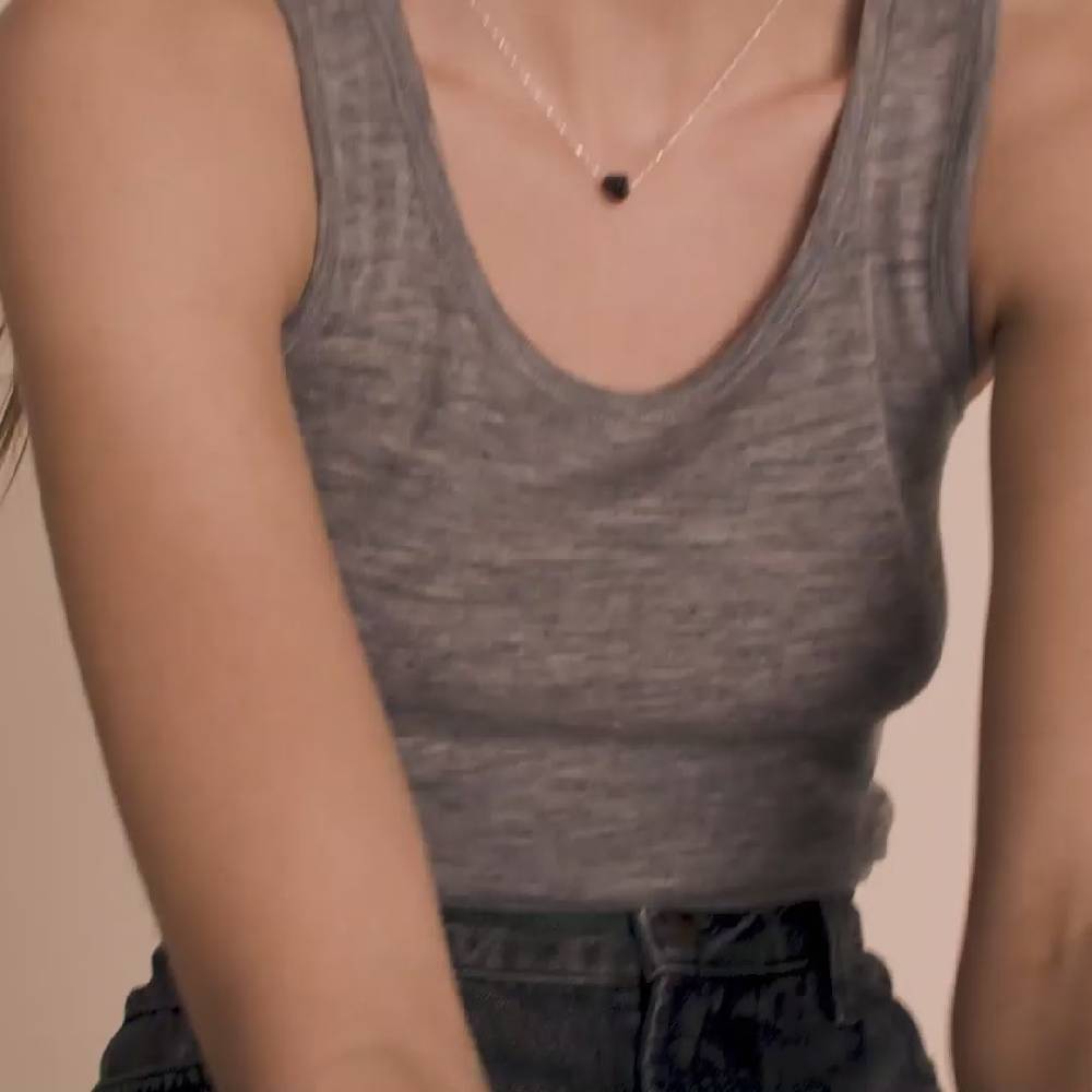 Pilgrim CHAKRA Schwarzer Achat Halskette Versilbert